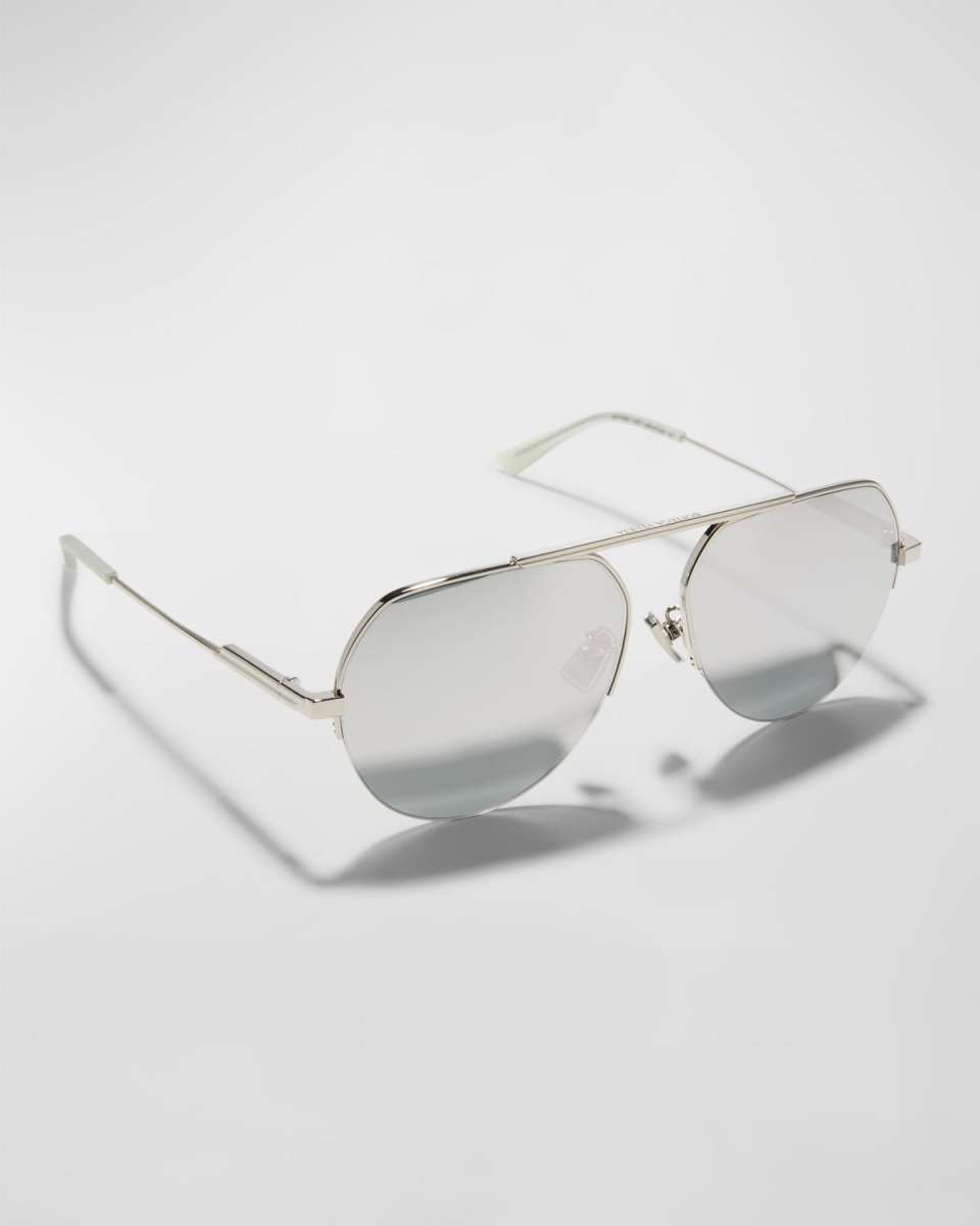 Mirrored Metal & Acetate Aviator Sunglasses